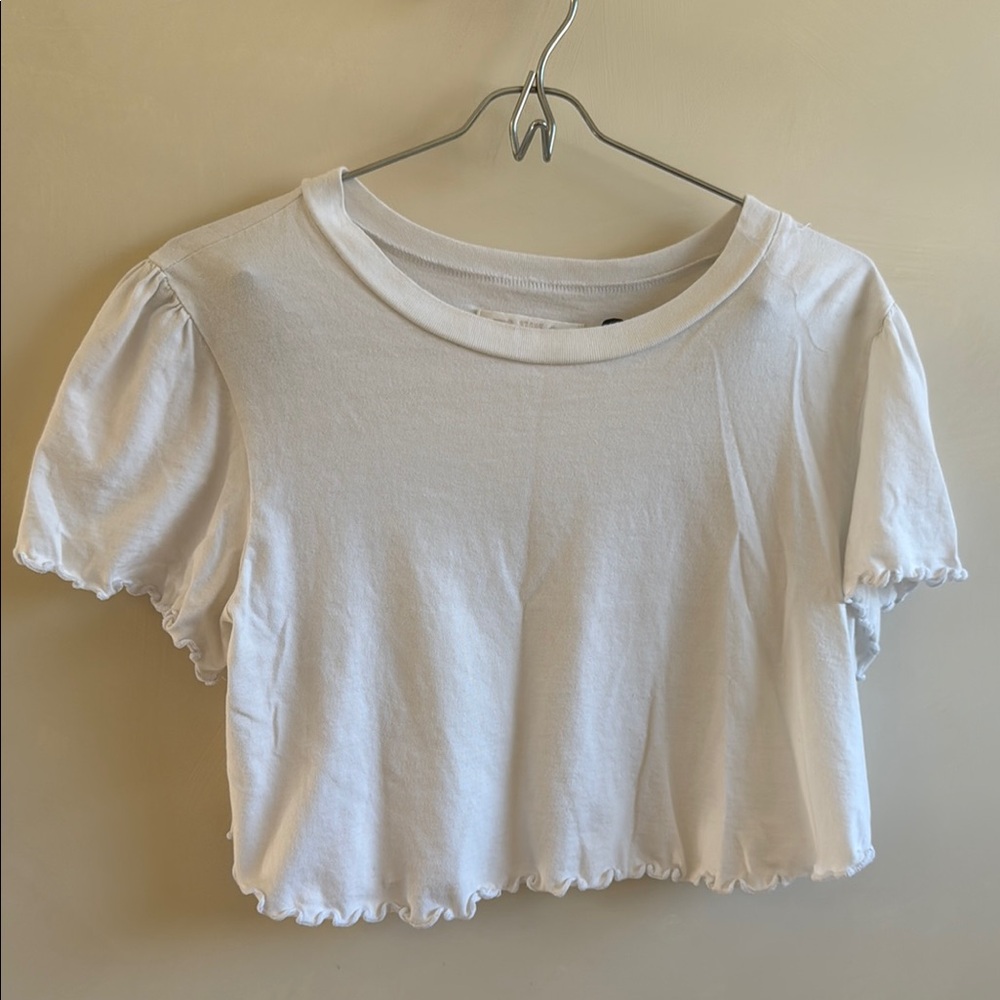 Stone Cold Fox White Puff Sleeve Crop Top